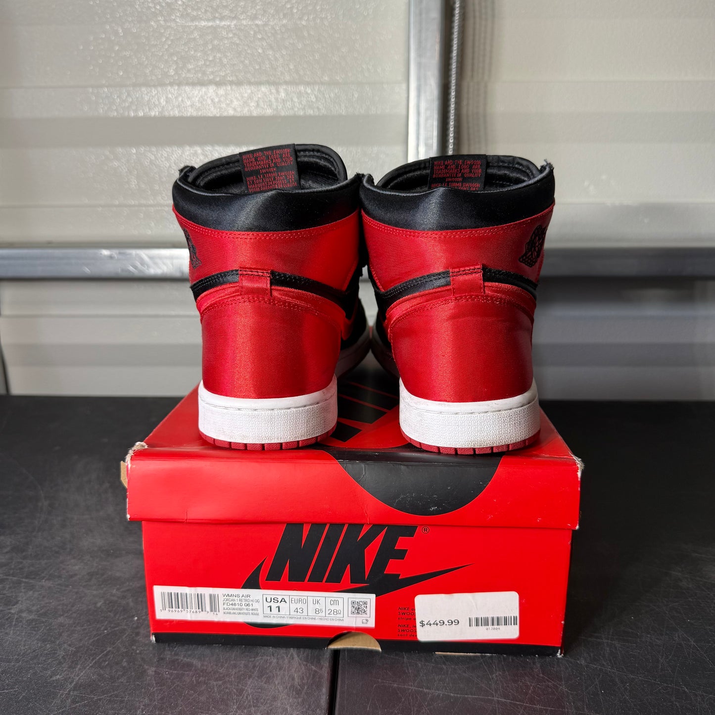Size 11W - AJ 1 Satin Bred