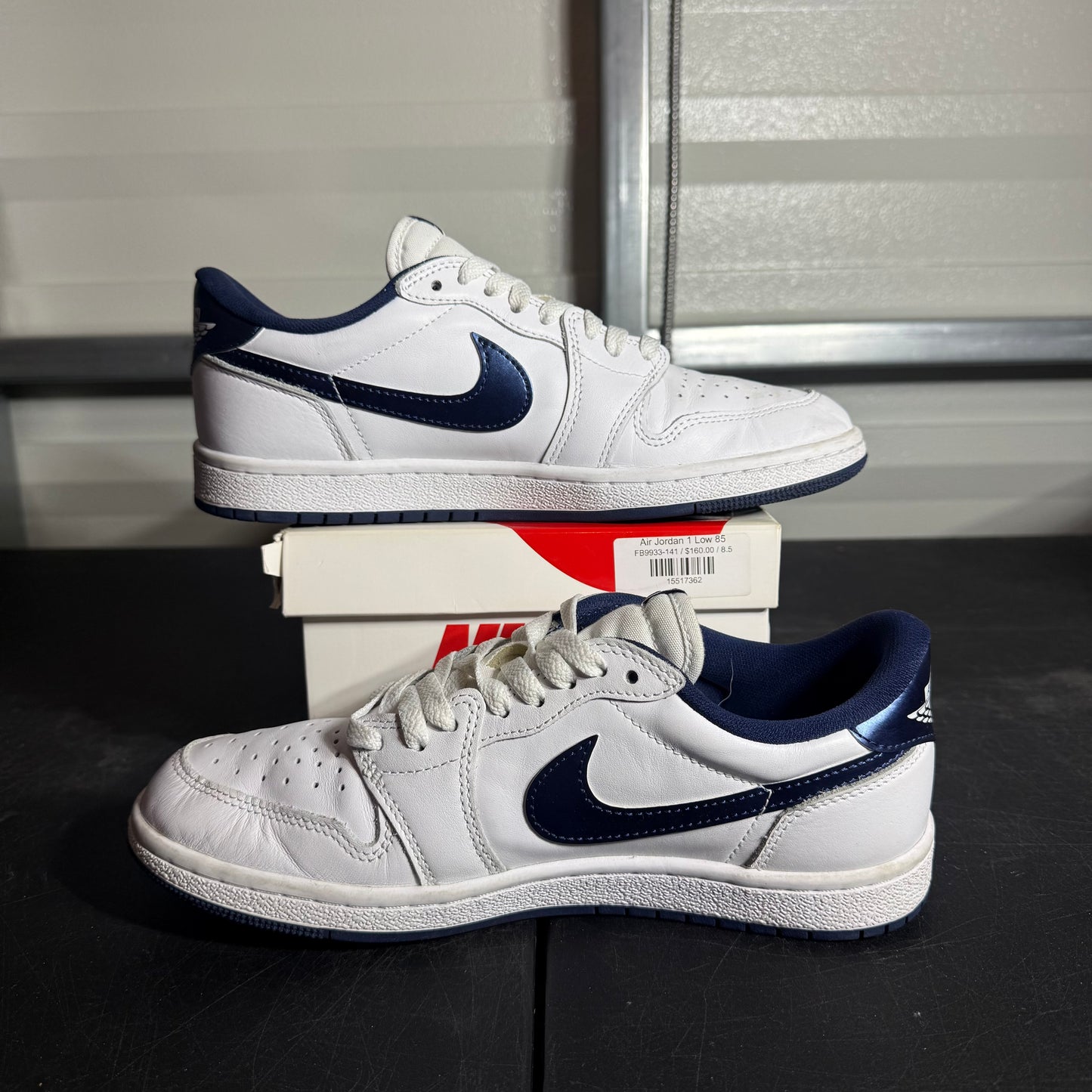 Size 8.5 - AJ 1 Low Metallic Blue