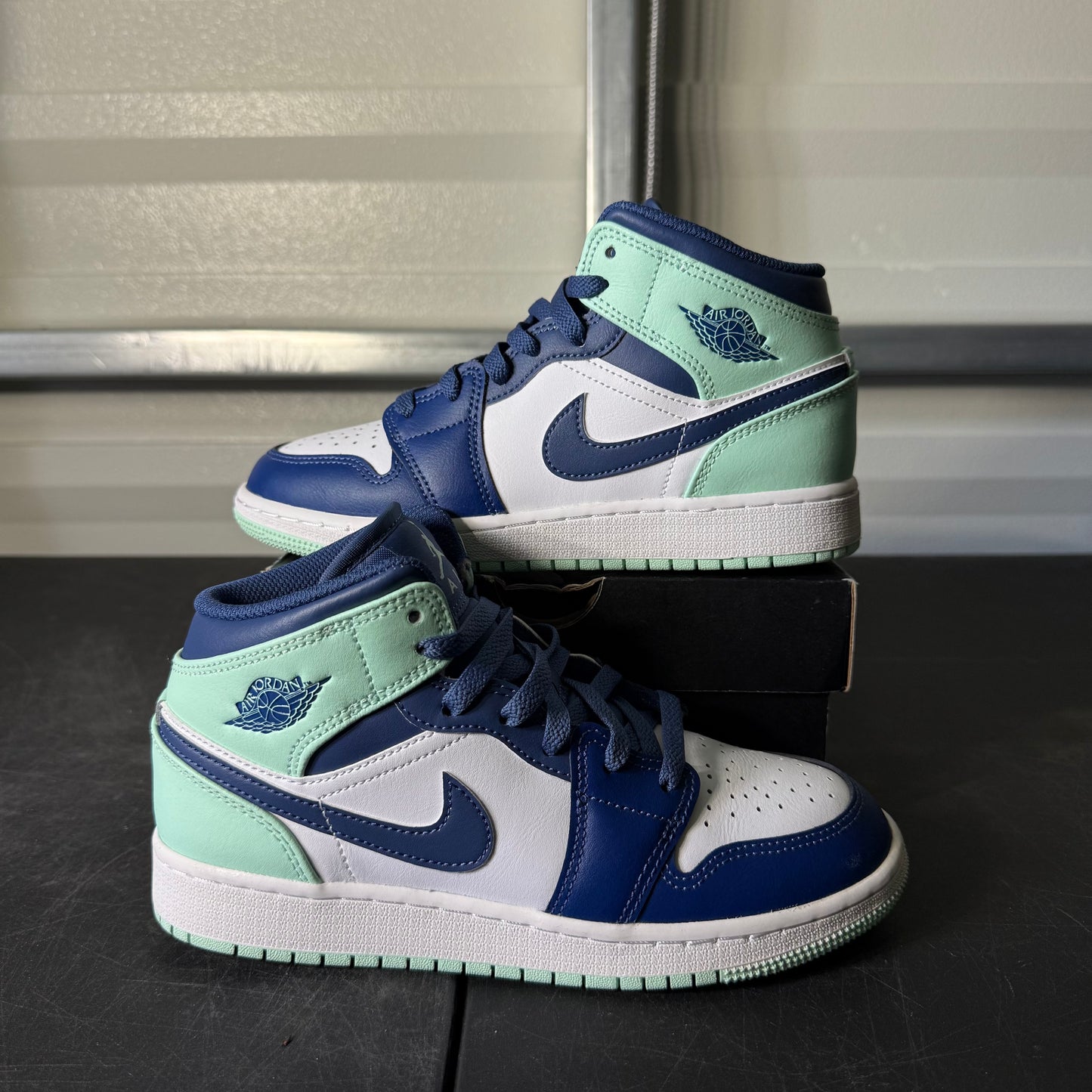 Size 4.5 - Jordan 1 Mid Mystic Navy Mint Foam