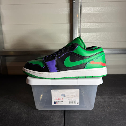 Size 13 - AJ 1 Low Black Lucky Green