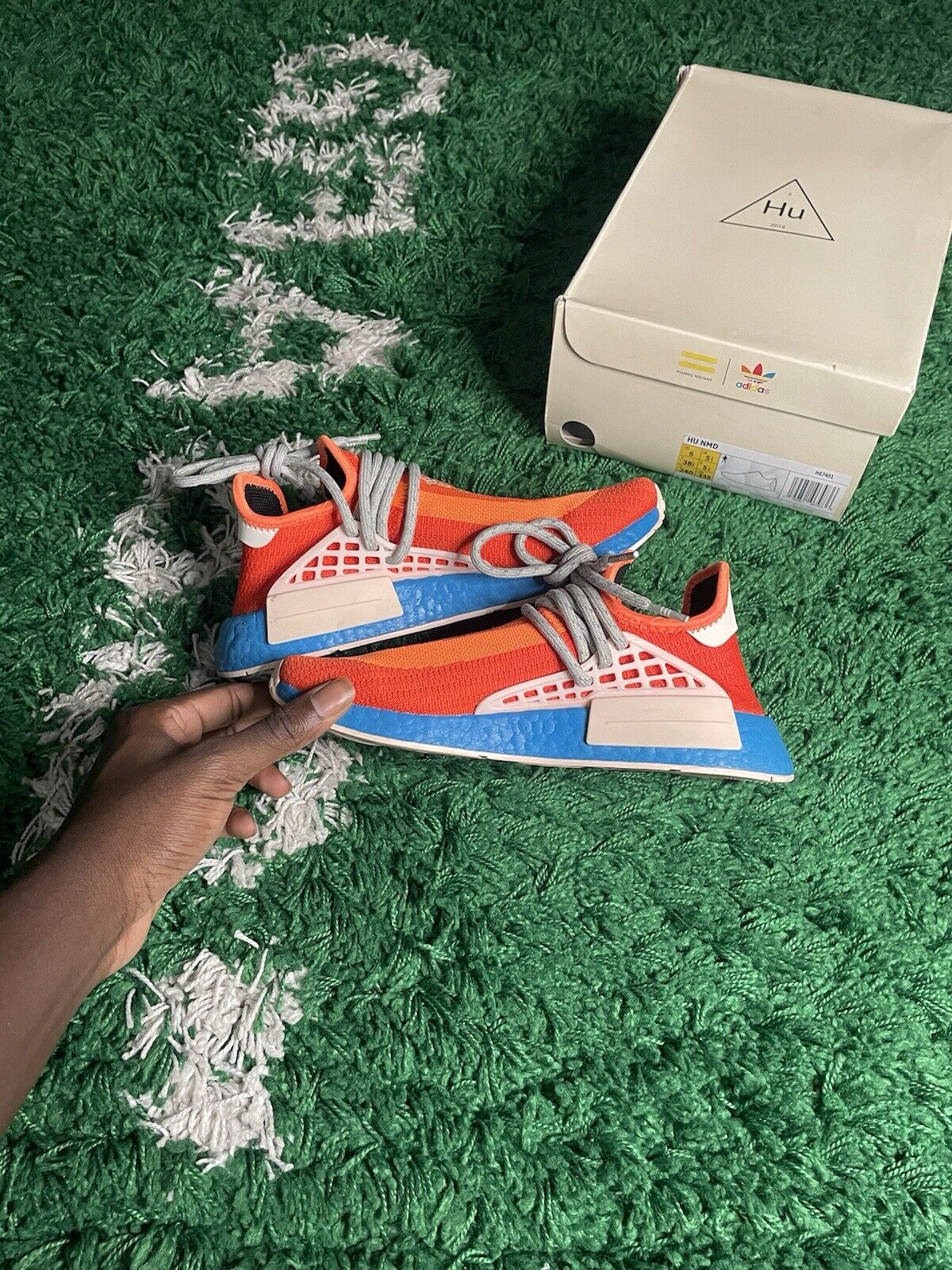 Size 6 - adidas Pharrell x NMD Human Race Extra Eye - Bold Orange