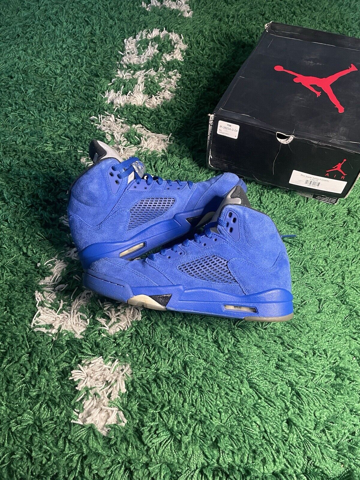 Size 9.5 - Air Jordan 5 Retro Blue Suede