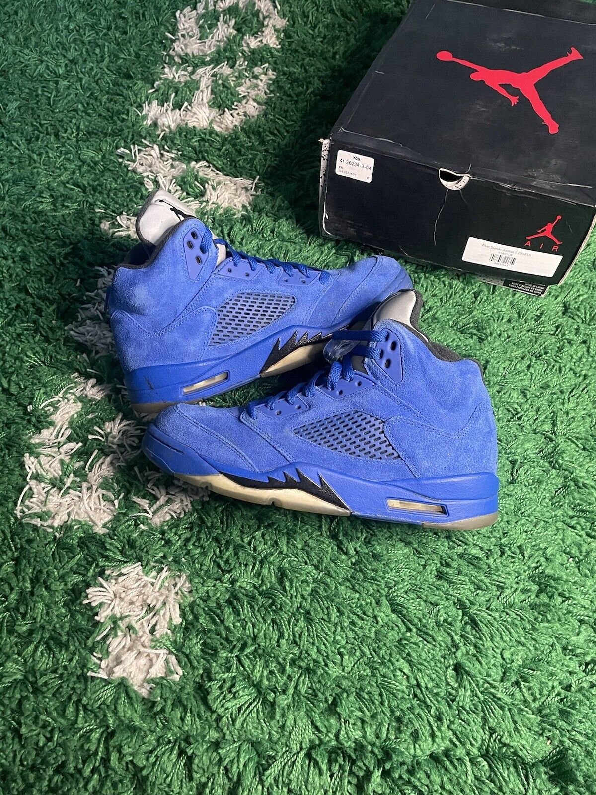 Size 9.5 - Air Jordan 5 Retro Blue Suede