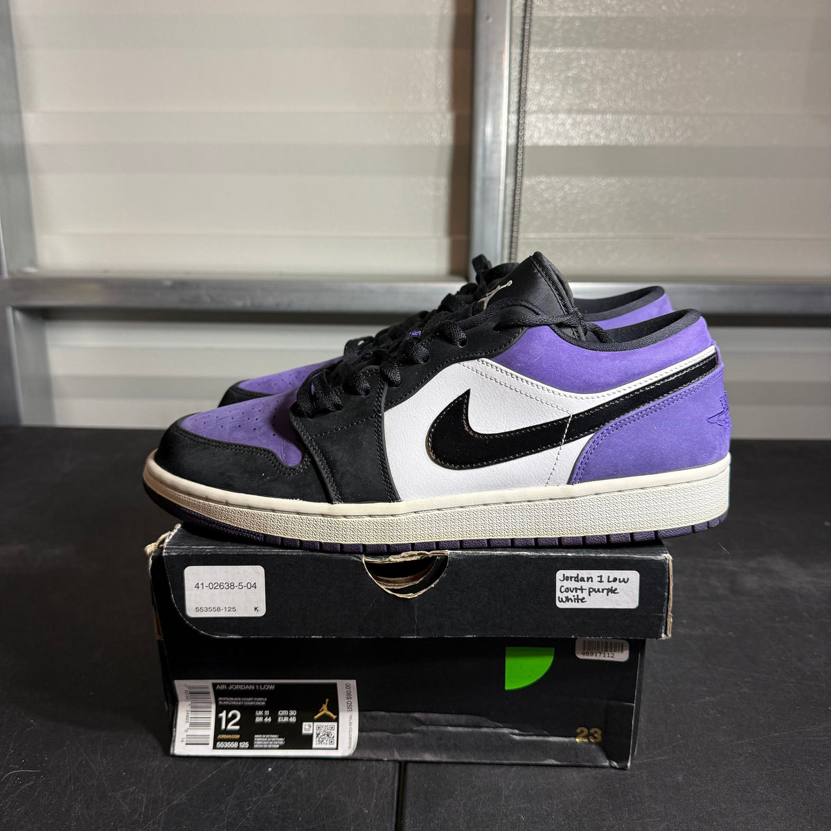 Size 12 - AJ 1 Low Court Purple