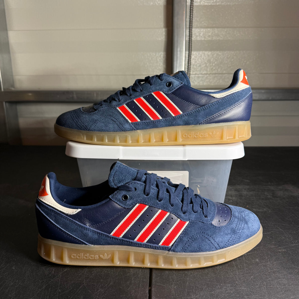 Size 12 - adidas Handball Top RM Night Indigo Solar Red