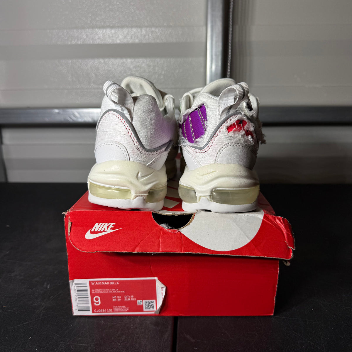 Size 9W - Air Max 98 Cut Away White