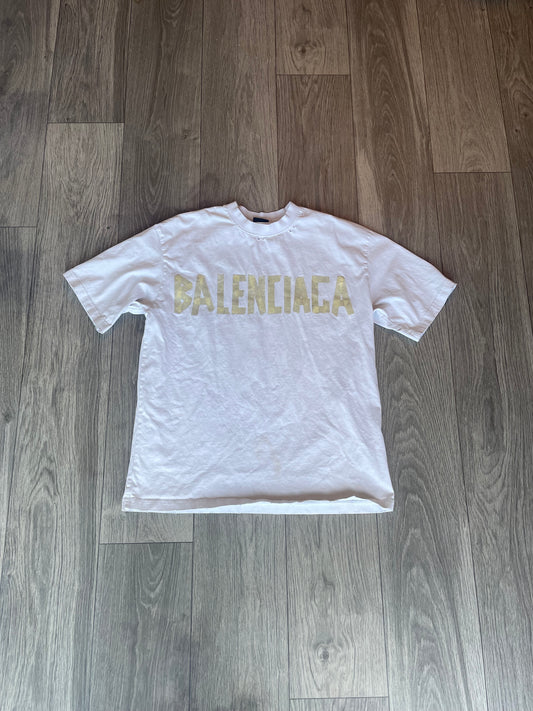 Balenciaga White Tee Size Large