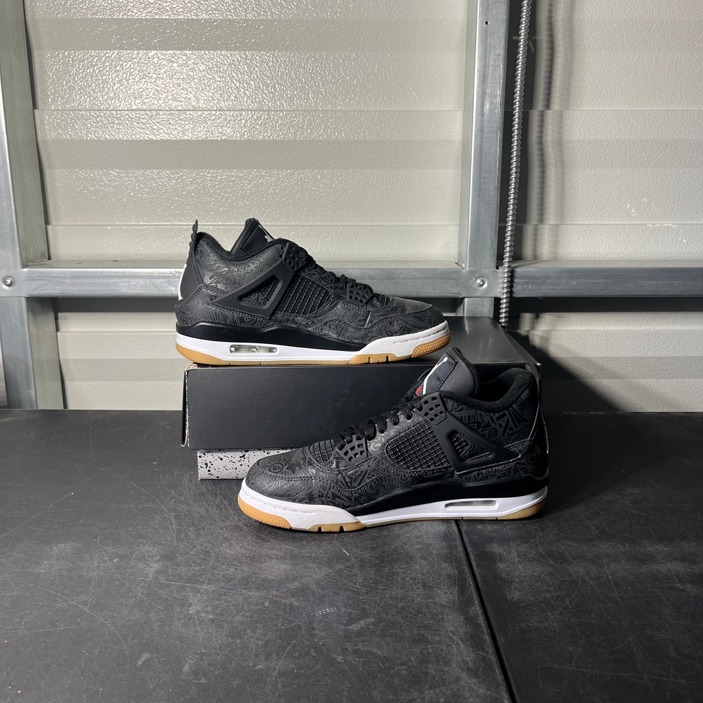 Size 8 - AJ 4 Laser Black Gum