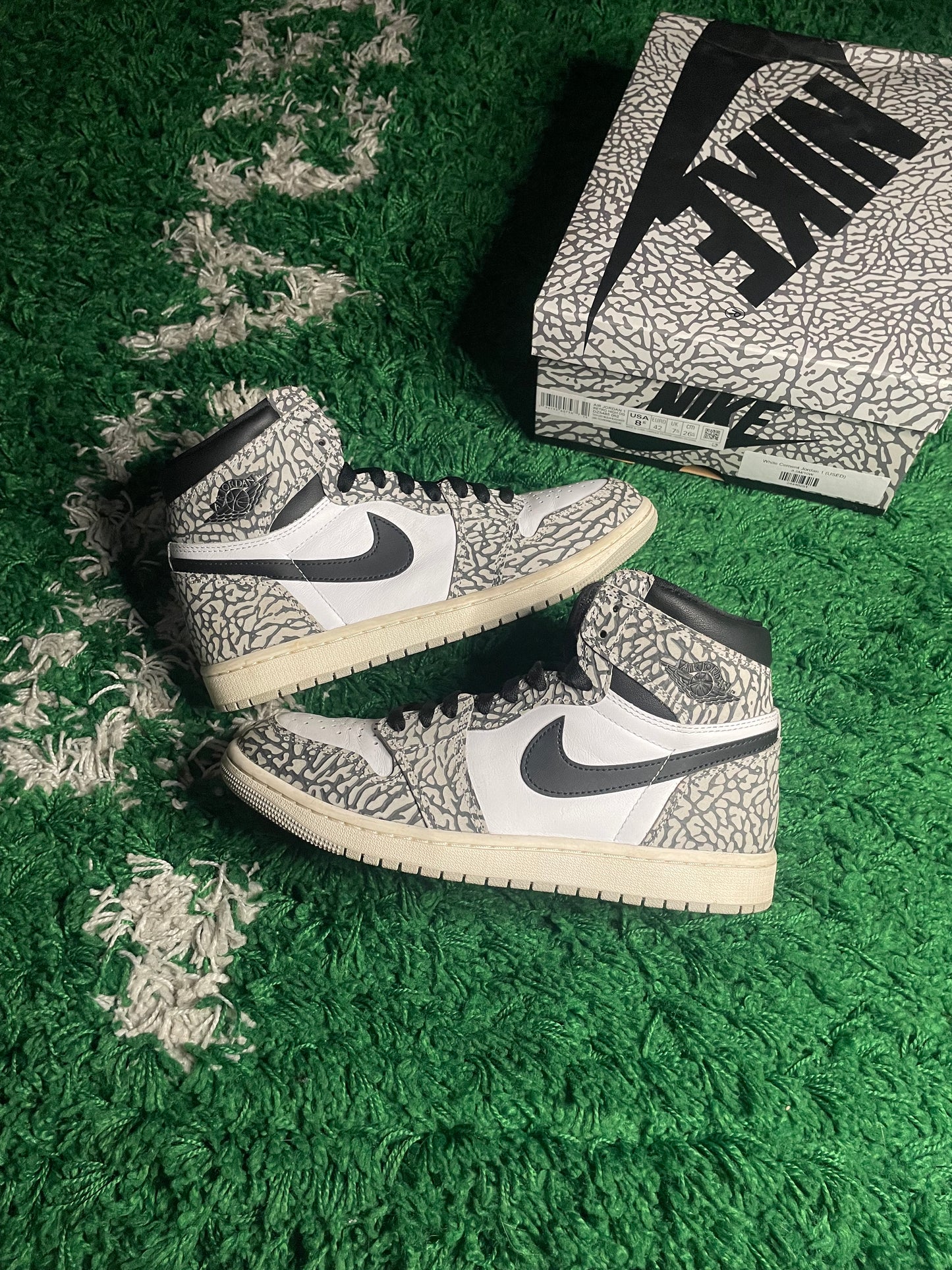 Size 8.5 - Air Jordan 1 Retro OG High White Cement