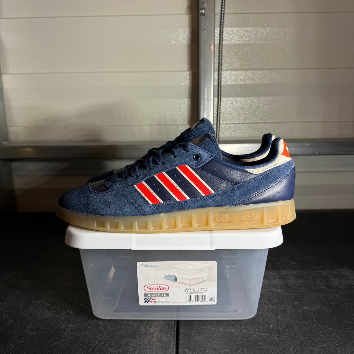 Size 12 - adidas Handball Top RM Night Indigo Solar Red