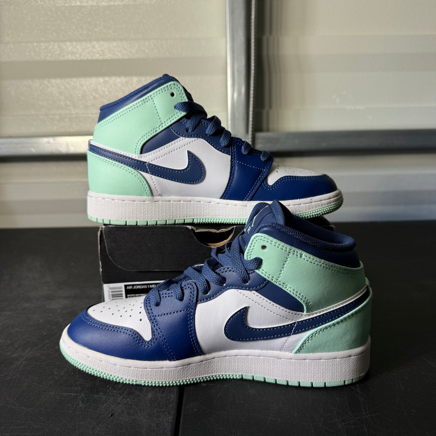 Size 4.5 - Jordan 1 Mid Mystic Navy Mint Foam