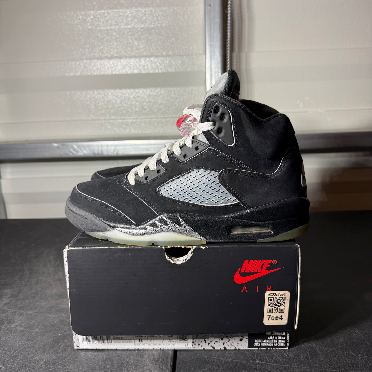 Size 8 - AJ 5 Black Metallic Reimagined