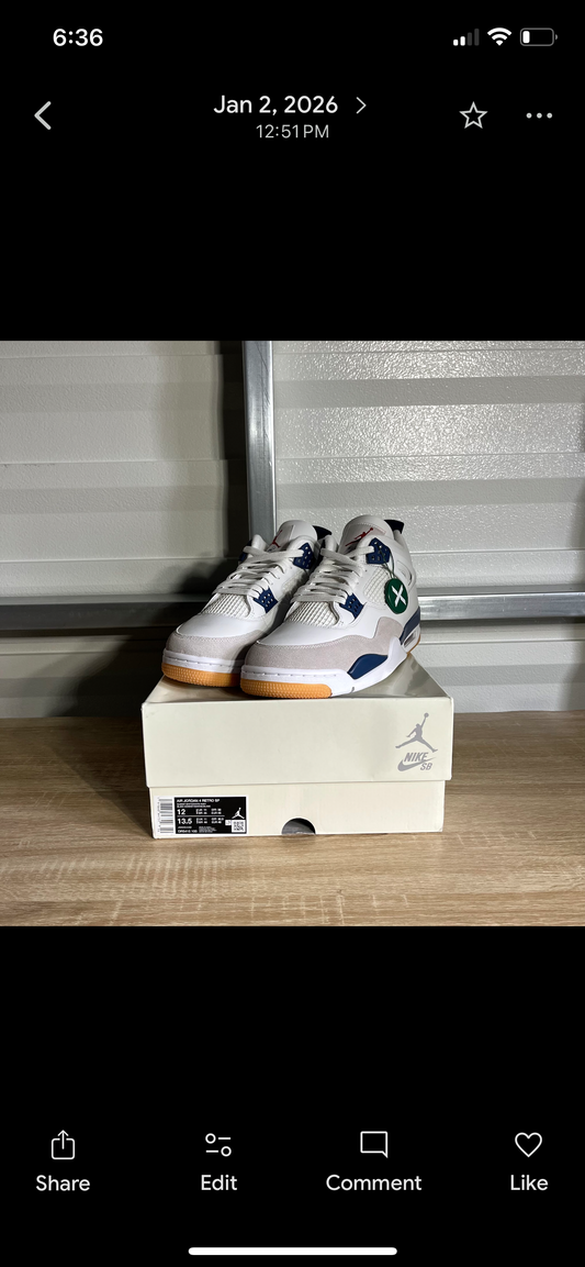 Size 12 - AJ 4 SB Navy