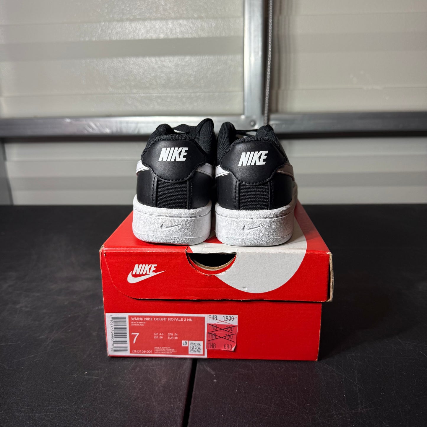 Size 8W - Nike Court Royale 2 Low Black/White