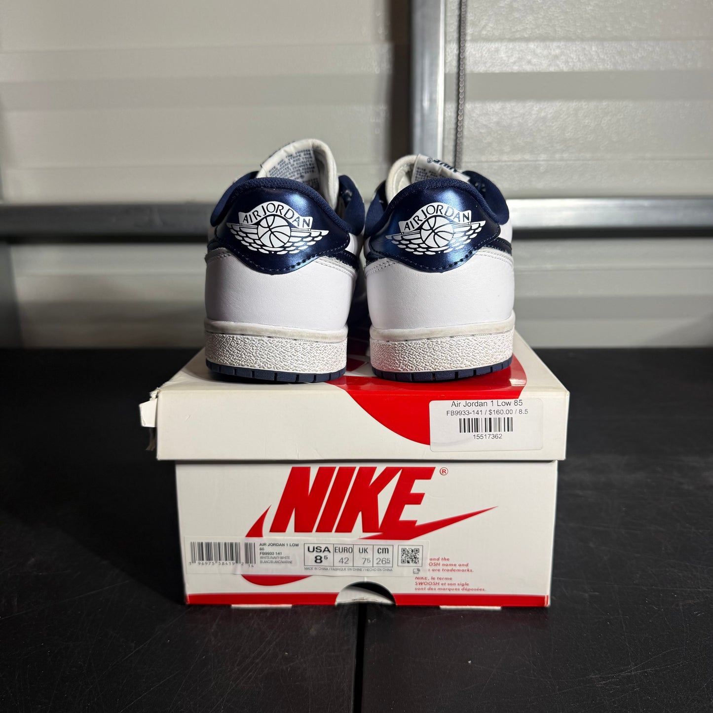Size 8.5 - AJ 1 Low Metallic Blue