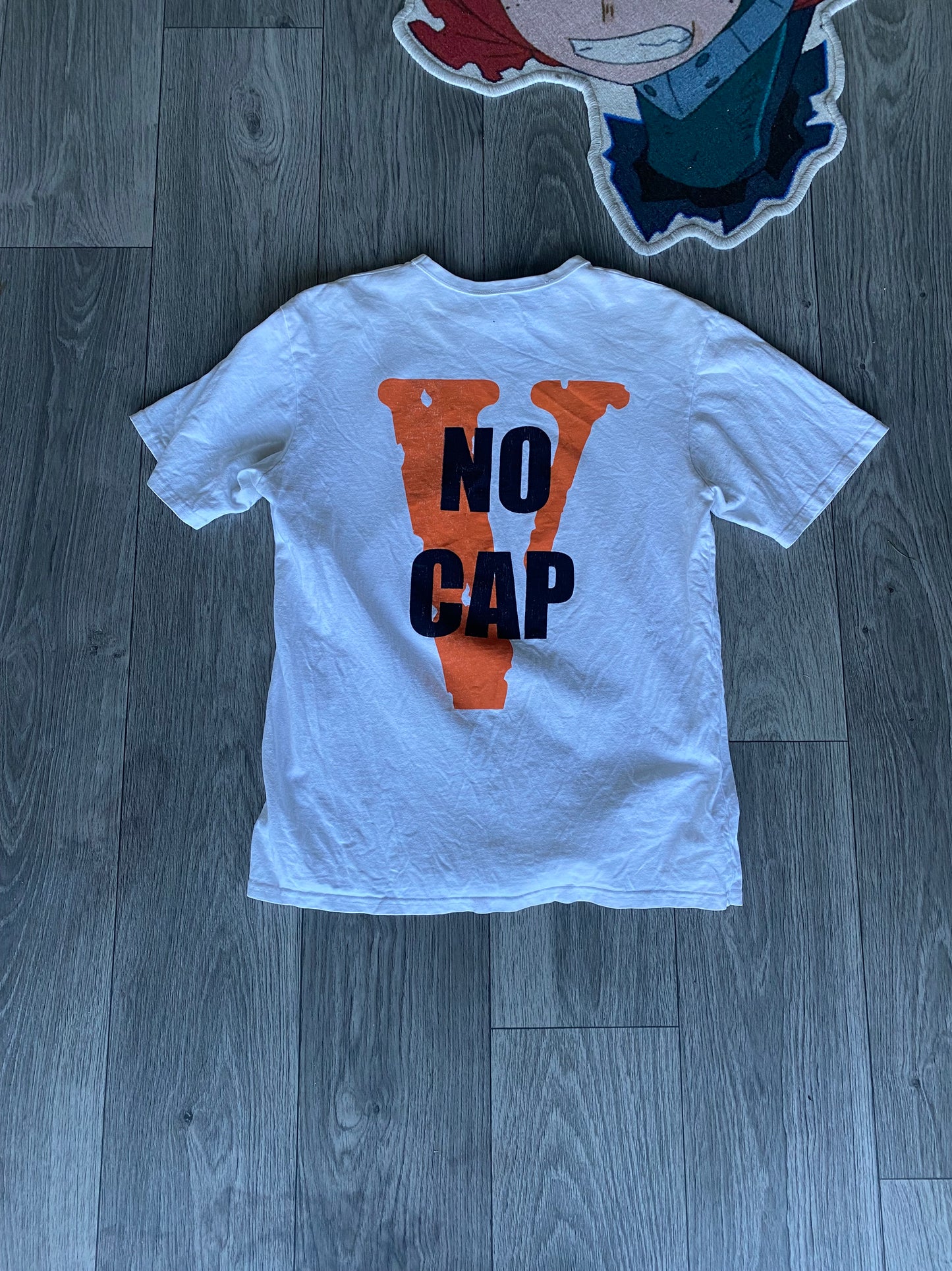 Size L - VLONE 'No Cap’ T-Shirt White/Orange