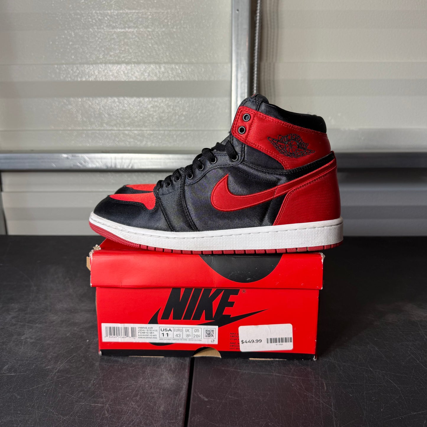 Size 11W - AJ 1 Satin Bred