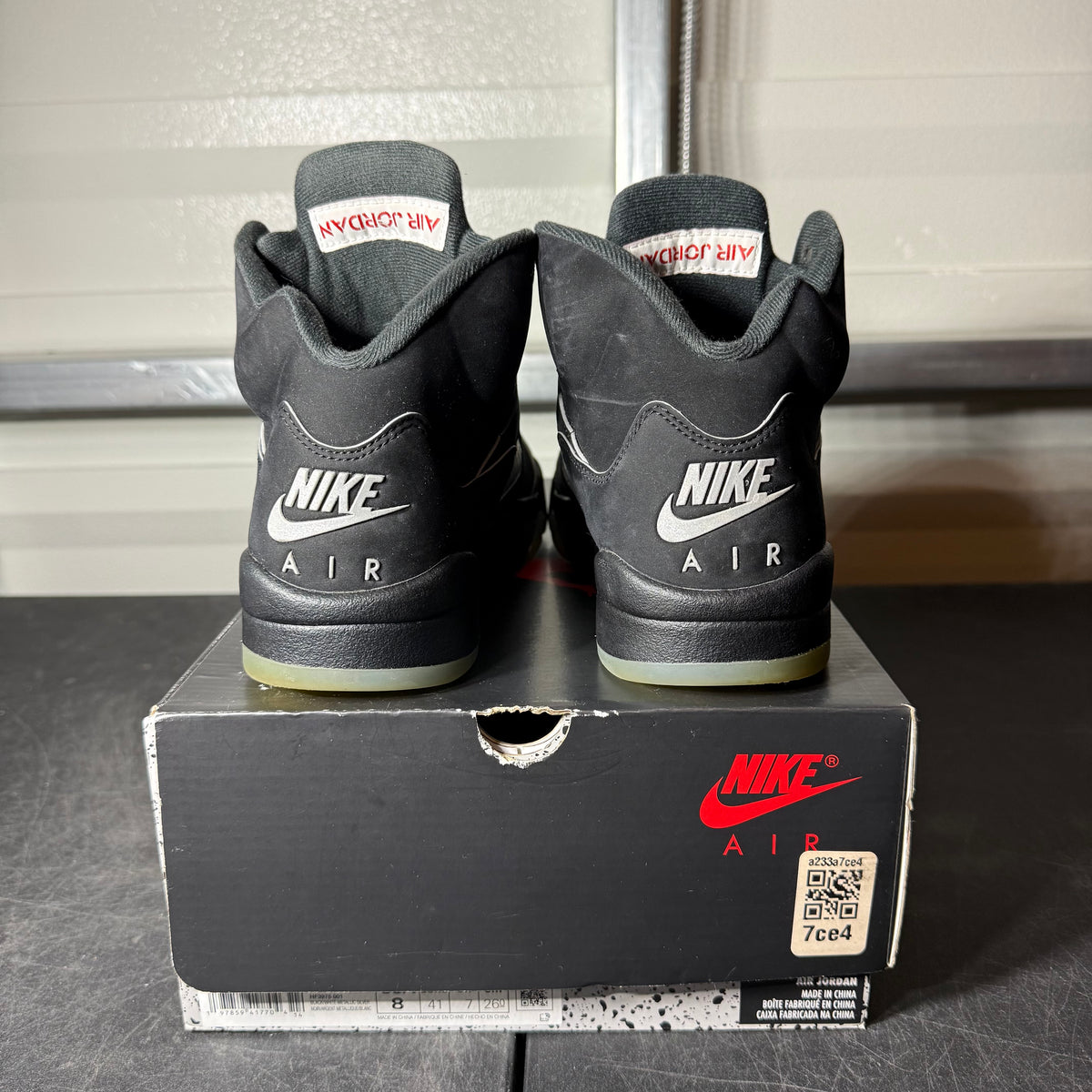 Size 8 - AJ 5 Black Metallic Reimagined