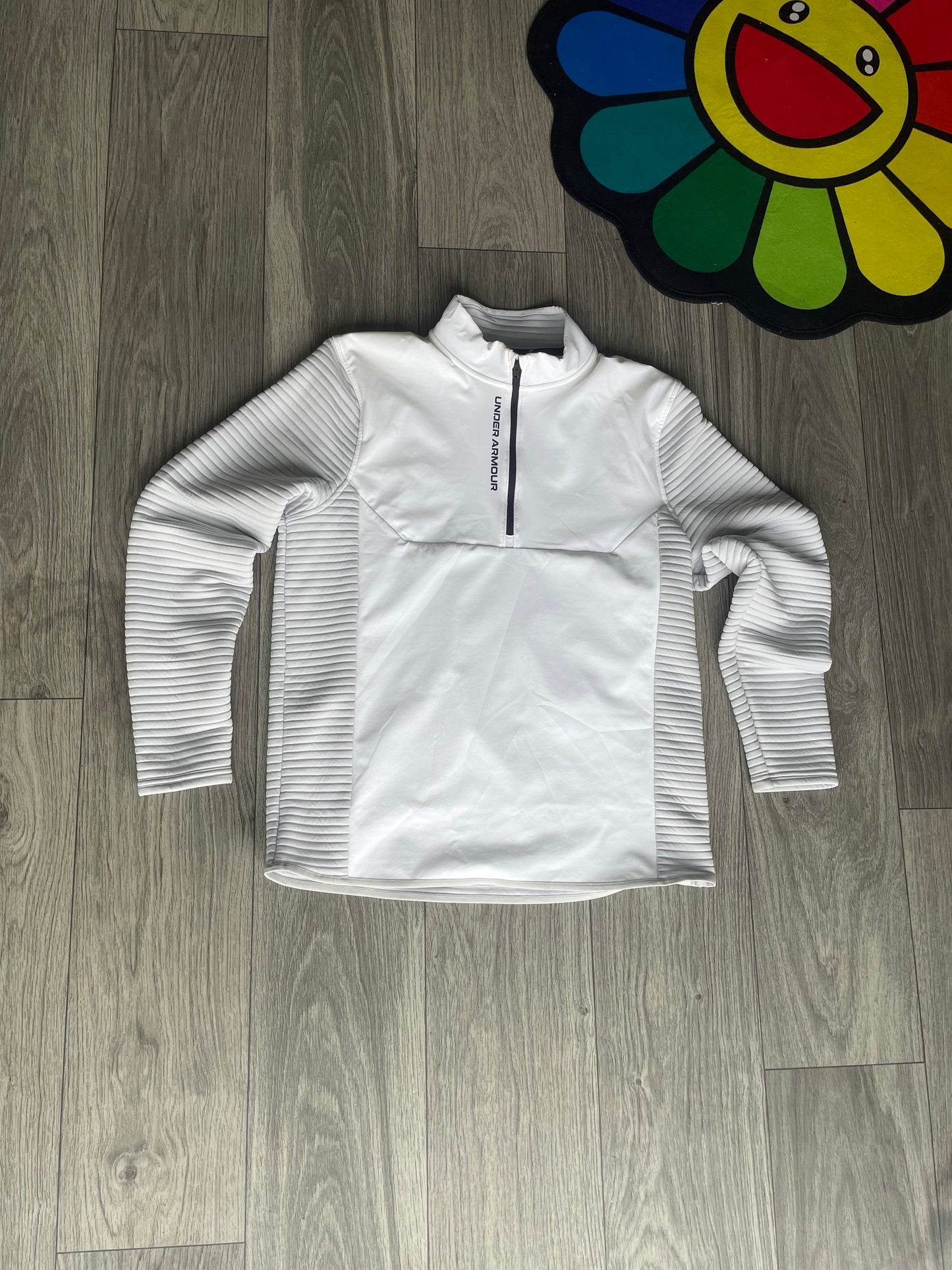 Under Armour Fitted Fleece 1/4 Zip Pullover Size Large White