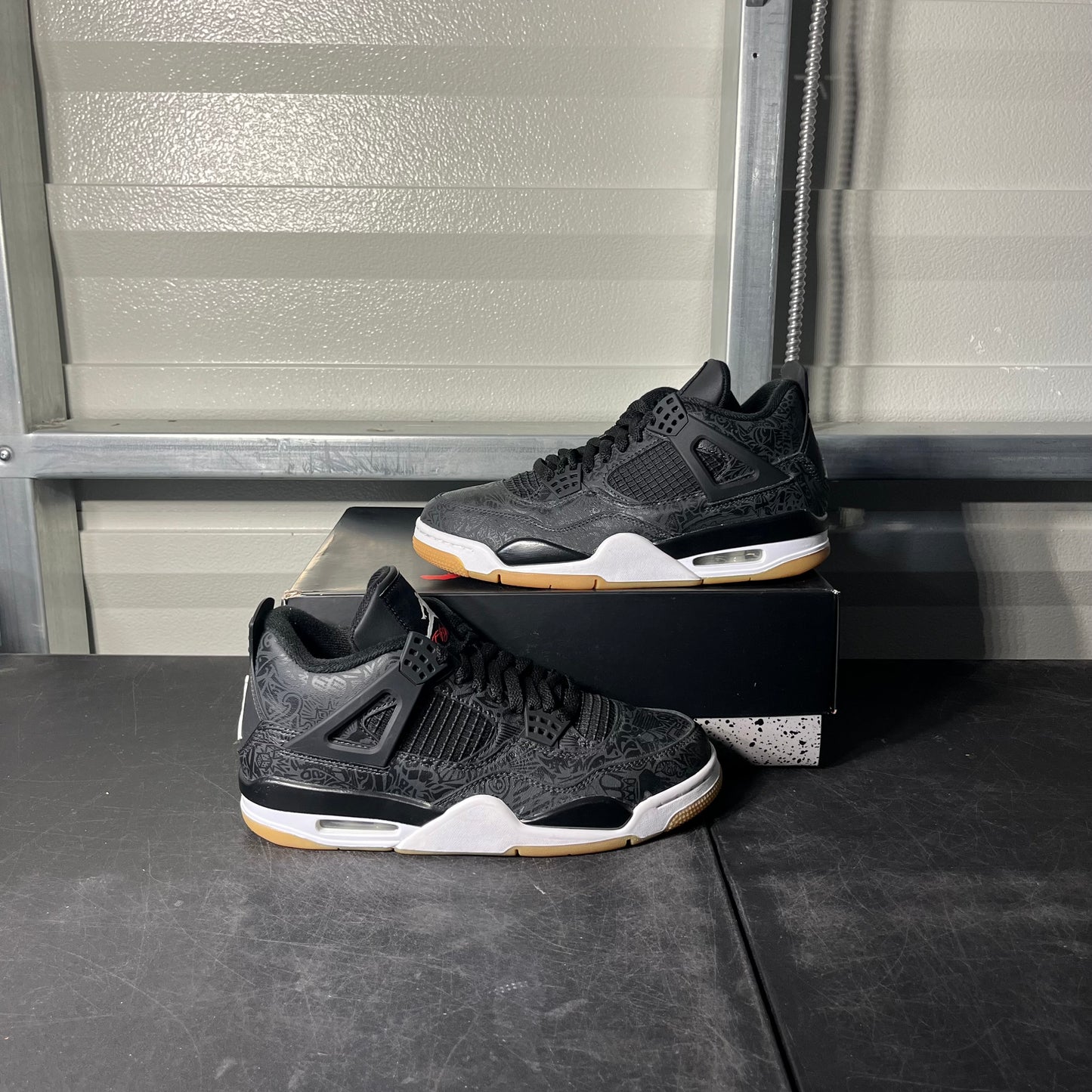 Size 8 - AJ 4 Laser Black Gum