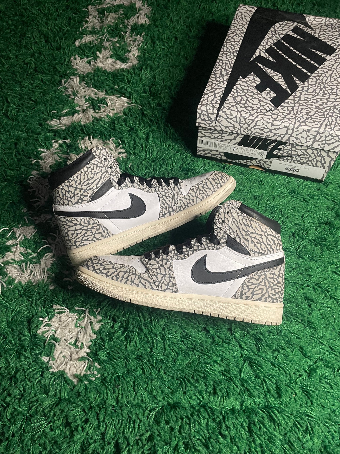 Size 8.5 - Air Jordan 1 Retro OG High White Cement