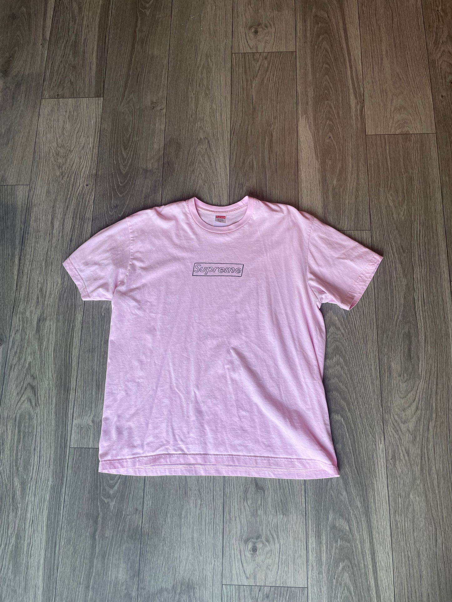 Supreme x Kaws Box Logo Pink Size XL