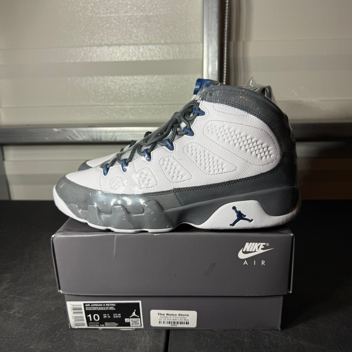 Size 10 - AJ 9 Flint Grey French Blue