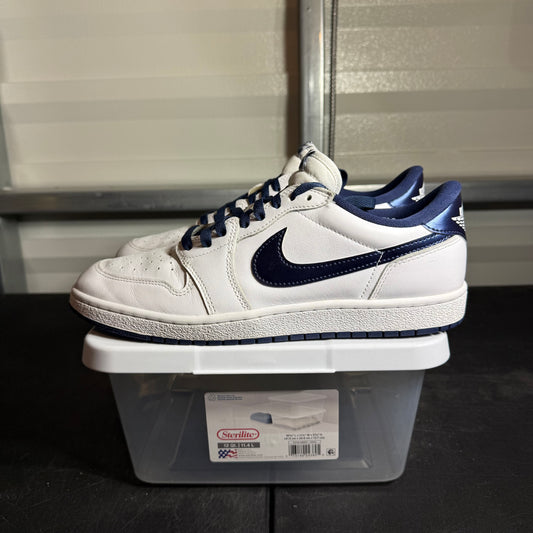 Size 12 - AJ 1 Low Metallic Blue