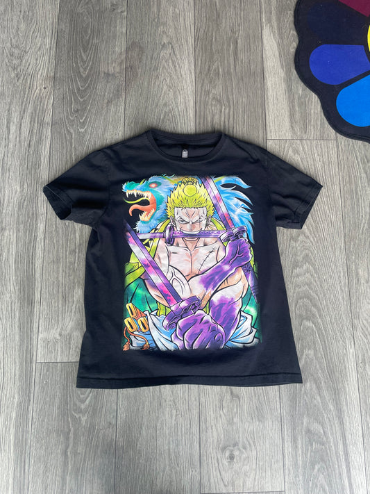 Size Medium - One Piece Roronoa Zoro Anime Adult Short-Sleeve Black Graphic T-Shirt