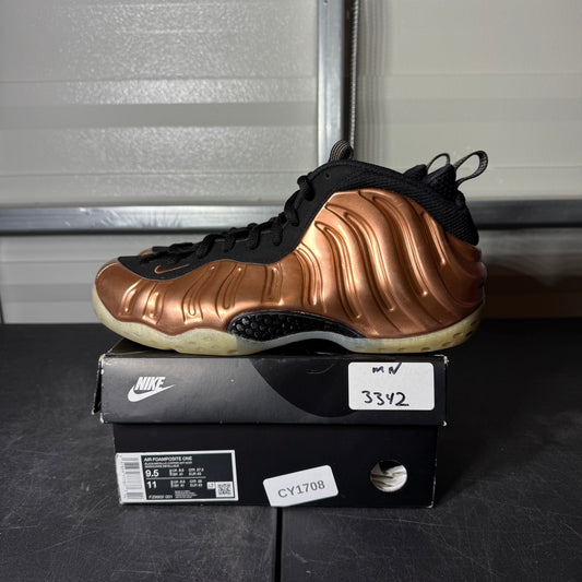Size 9.5M - Foamposite One Copper