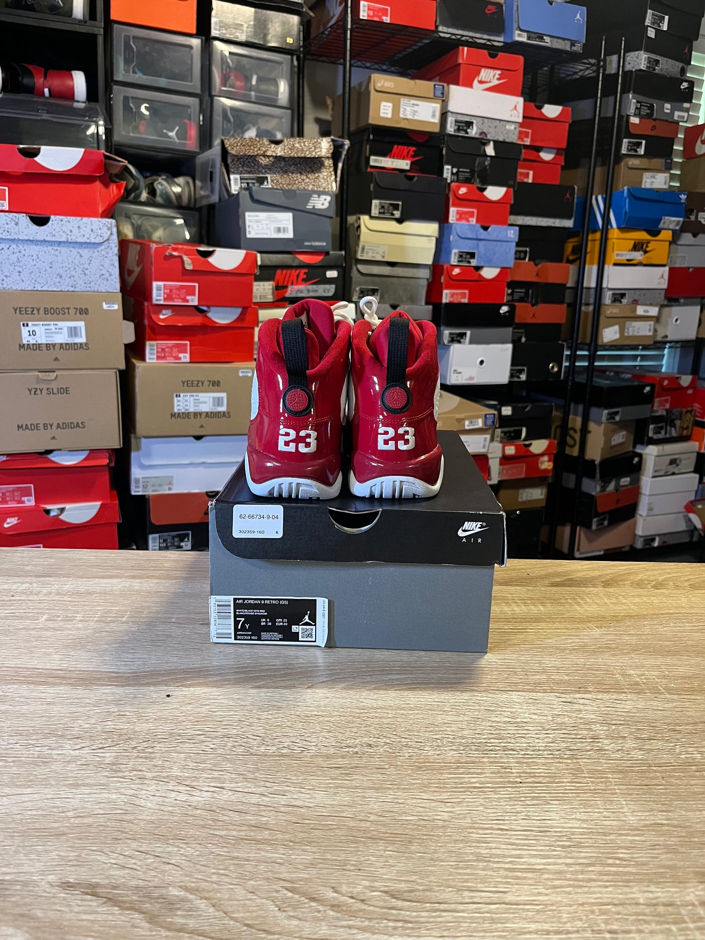 Size 7 (GS) - AJ 9 Retro Mid Gym Red