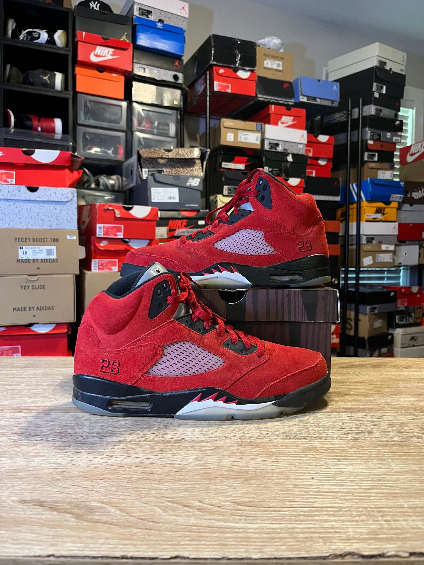 Size 11.5 AJ 5 Raging Bulls
