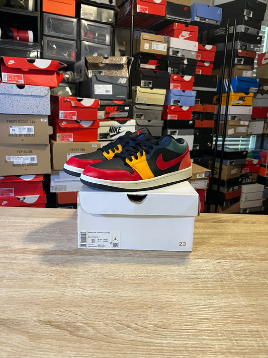 Size 9.5 - Air Jordan 1 SE Low Black Multi-Color