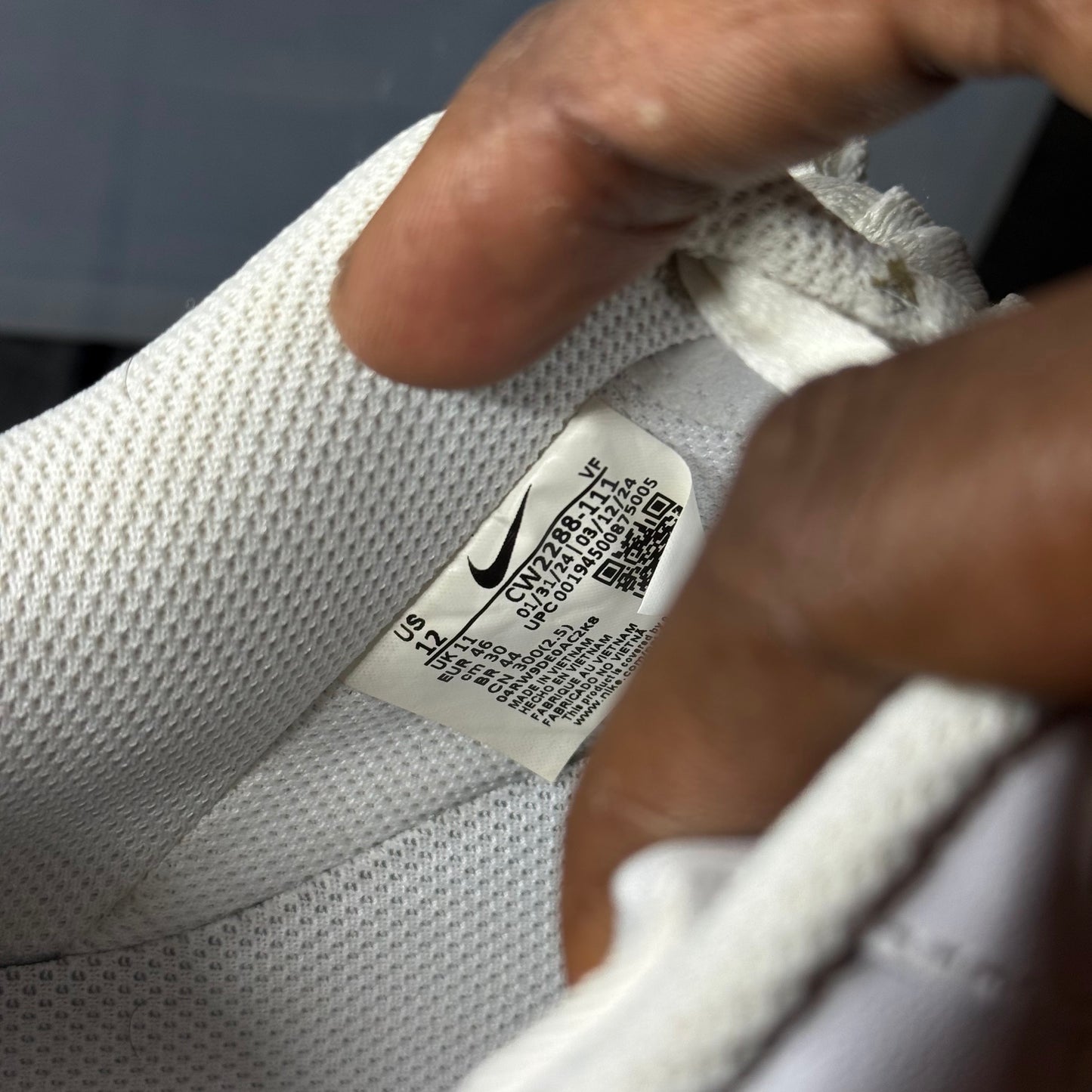 Size 12 - AF 1 White