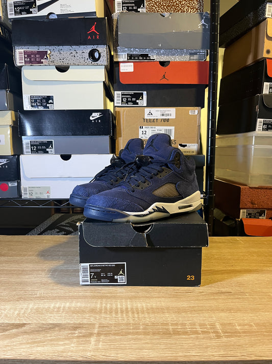 Size 7Y - AJ 5 Midnight Navy
