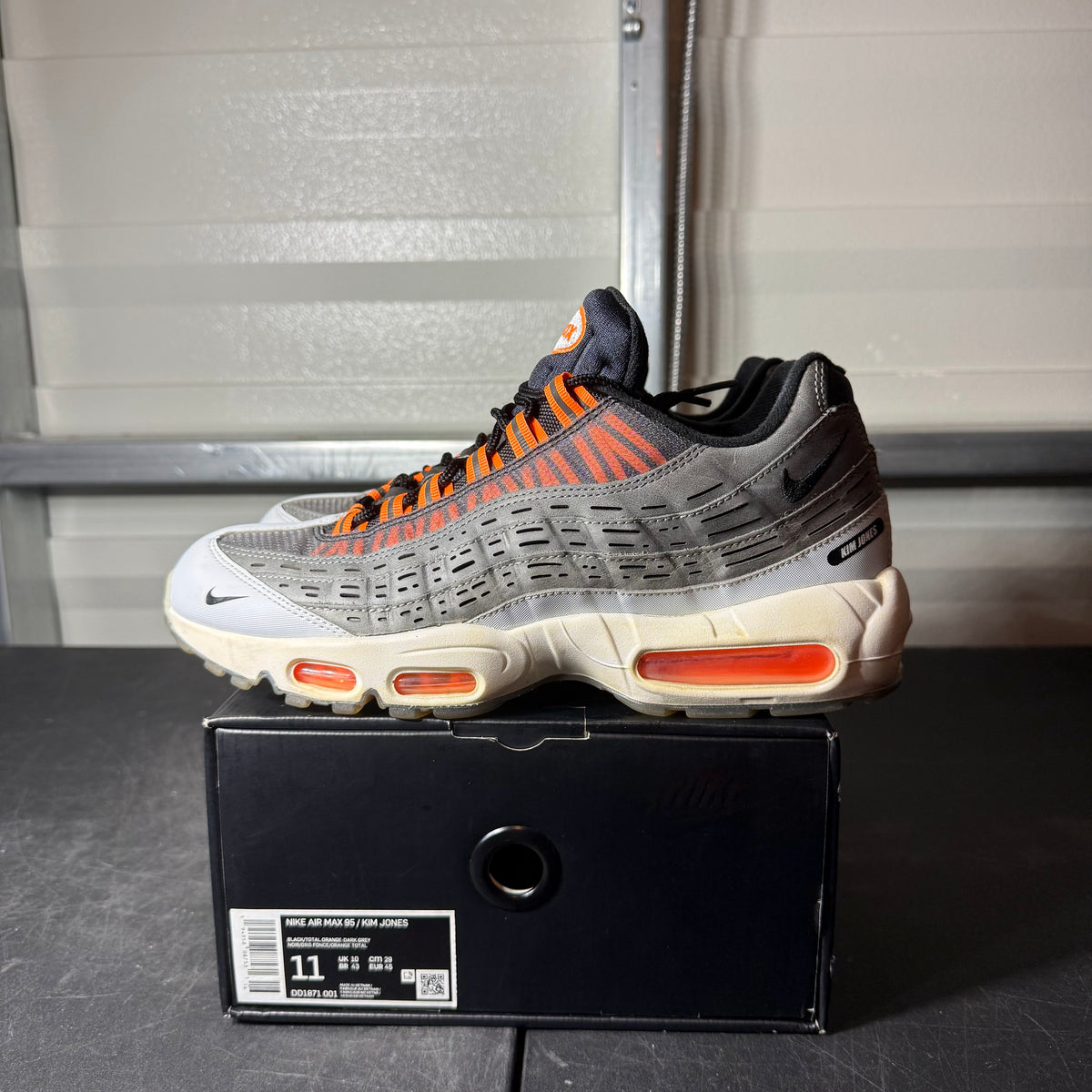 Size 11 - Air Max 95 Kim Jones Black Total Orange