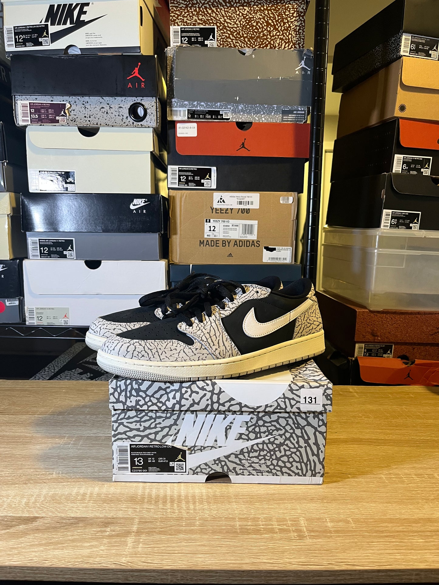 Size 13 - AJ 1 Low White Cement