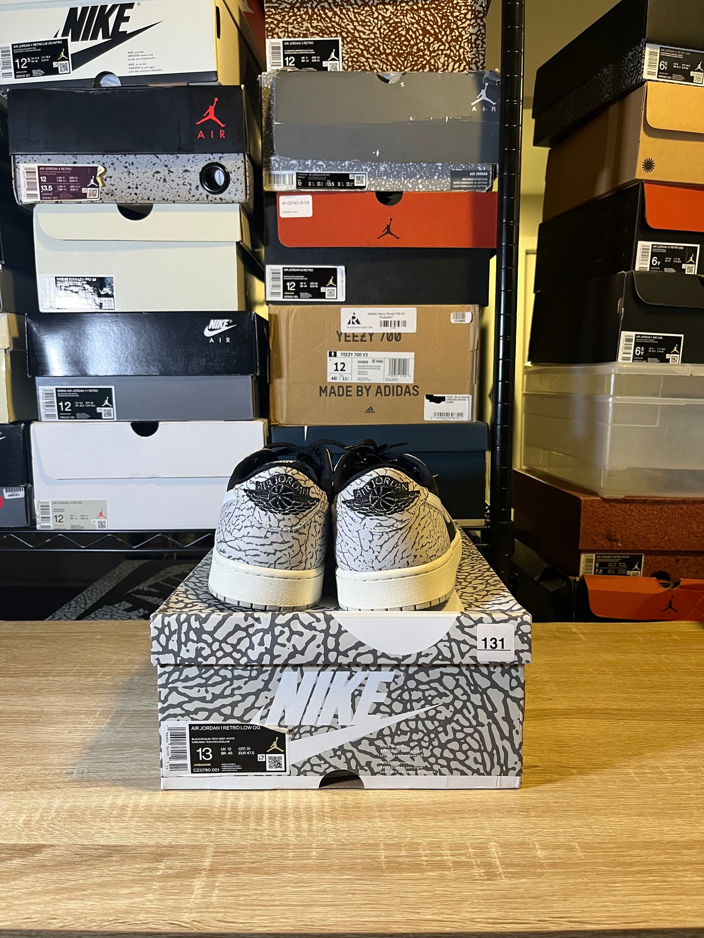 Size 13 - AJ 1 Low White Cement