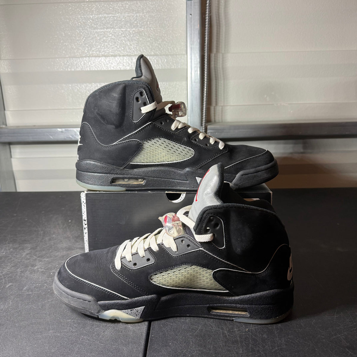 Size 13 - AJ 5 Black Metallic