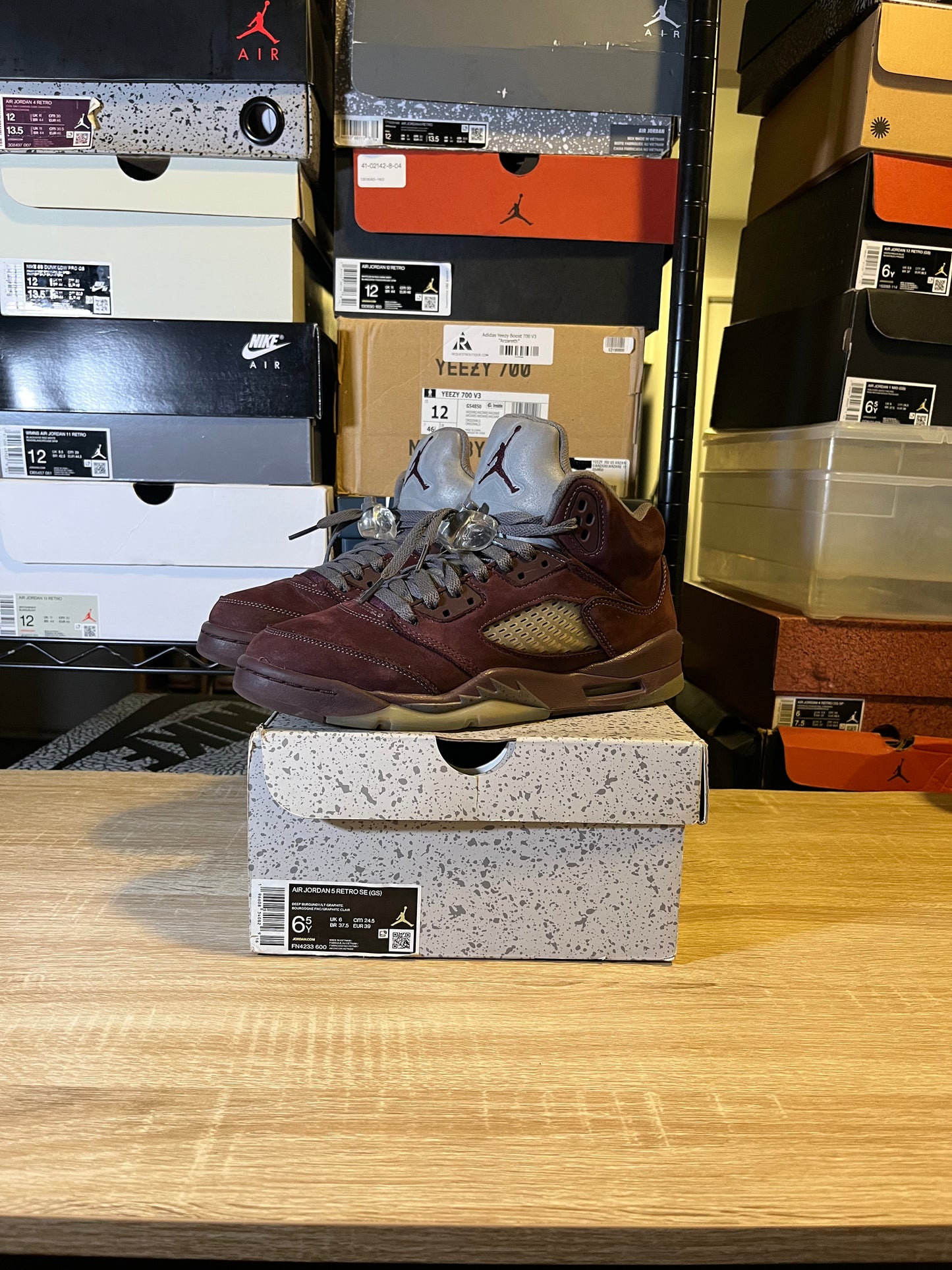 Size 6.5Y - AJ 5 Burgandy