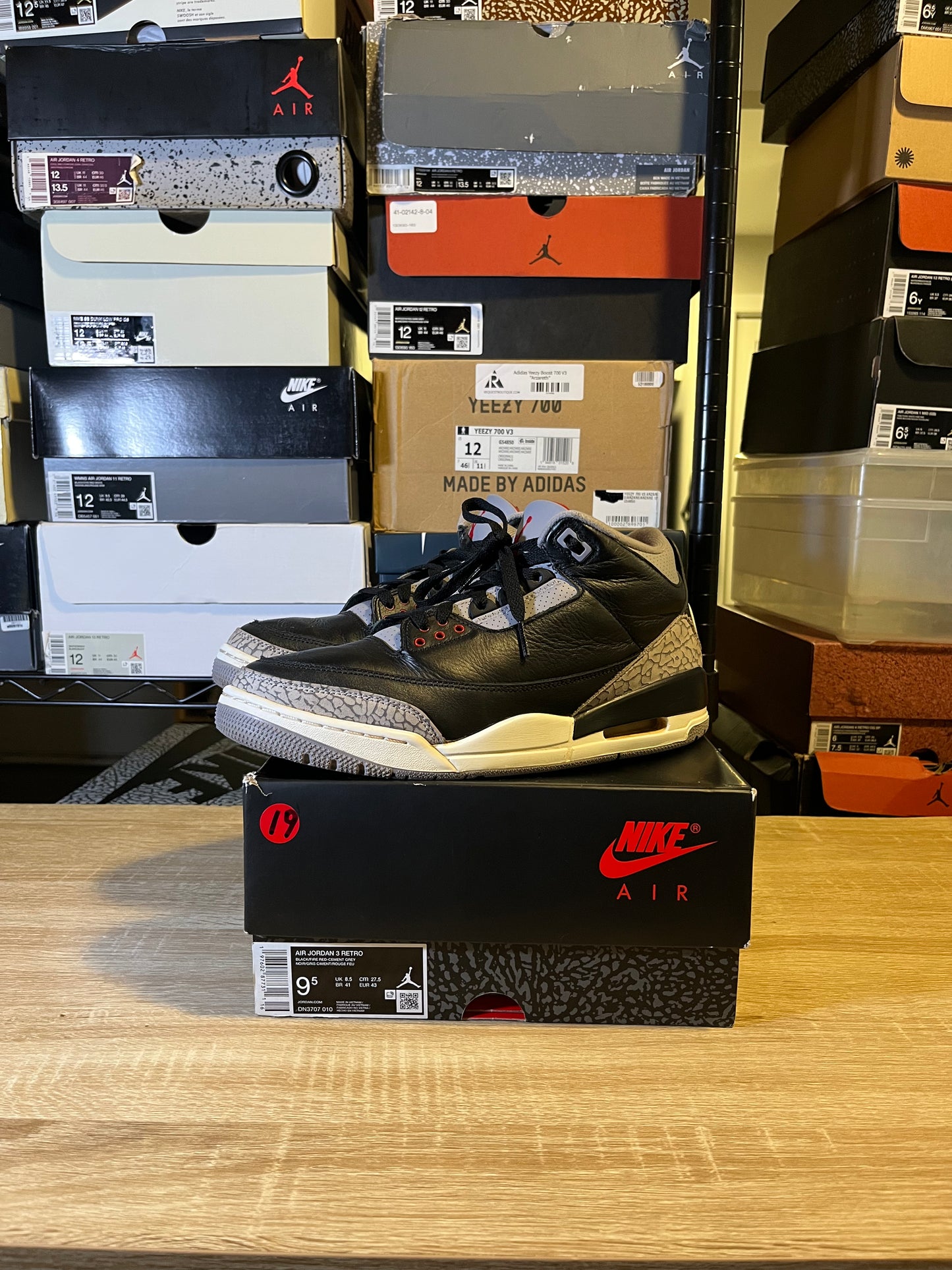 Size 9.5 - AJ 3 Black Cement