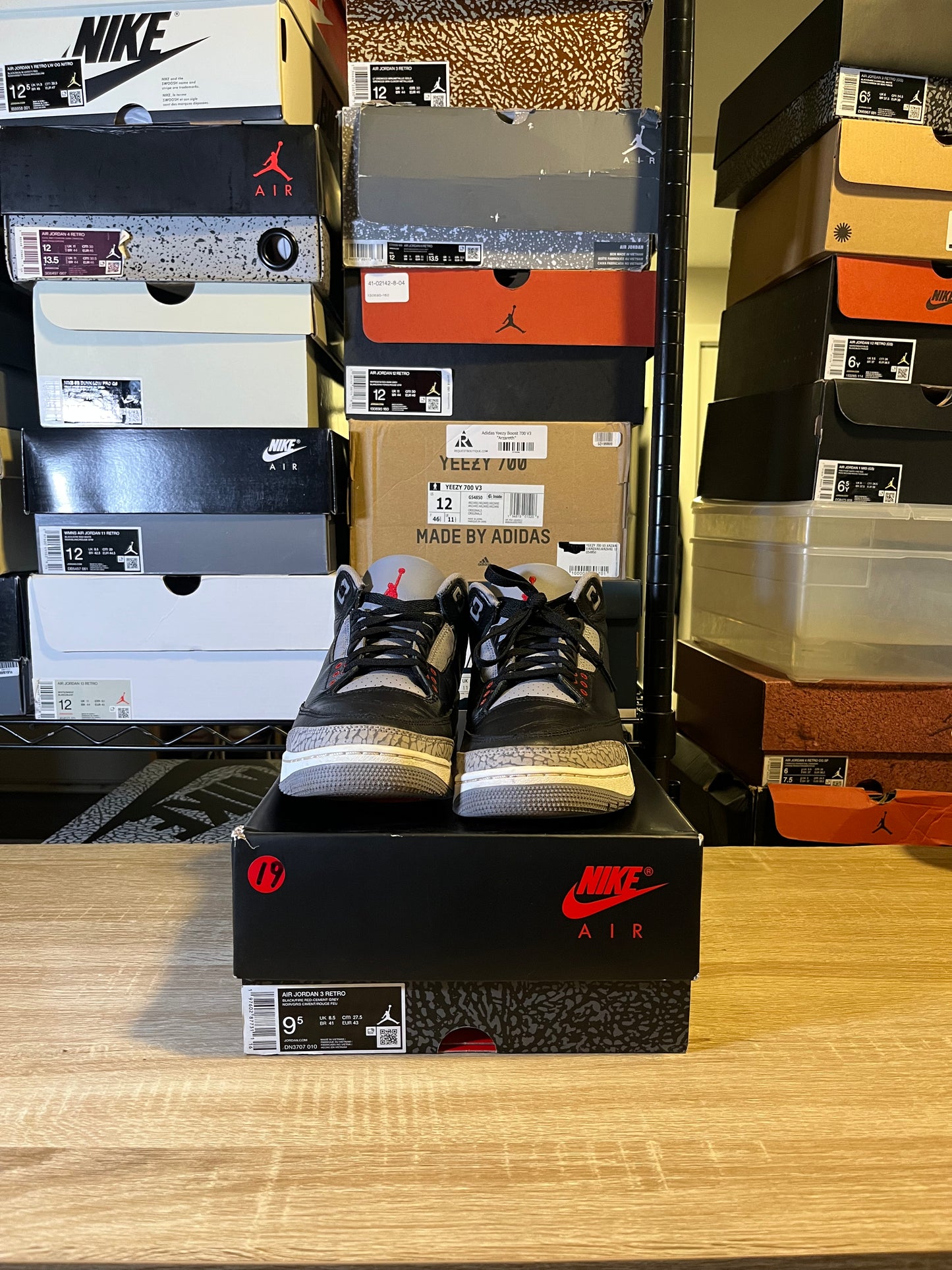 Size 9.5 - AJ 3 Black Cement