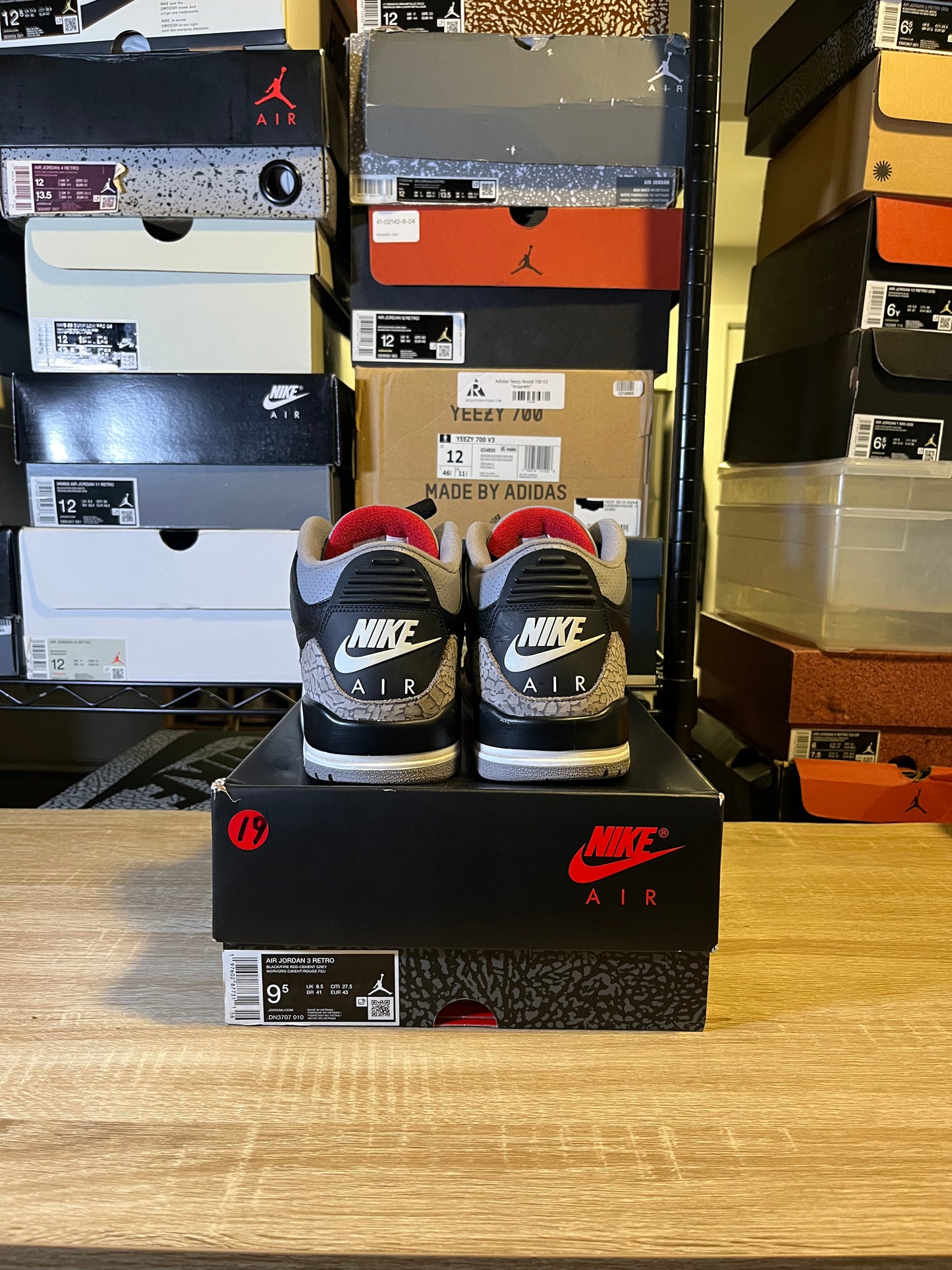 Size 9.5 - AJ 3 Black Cement