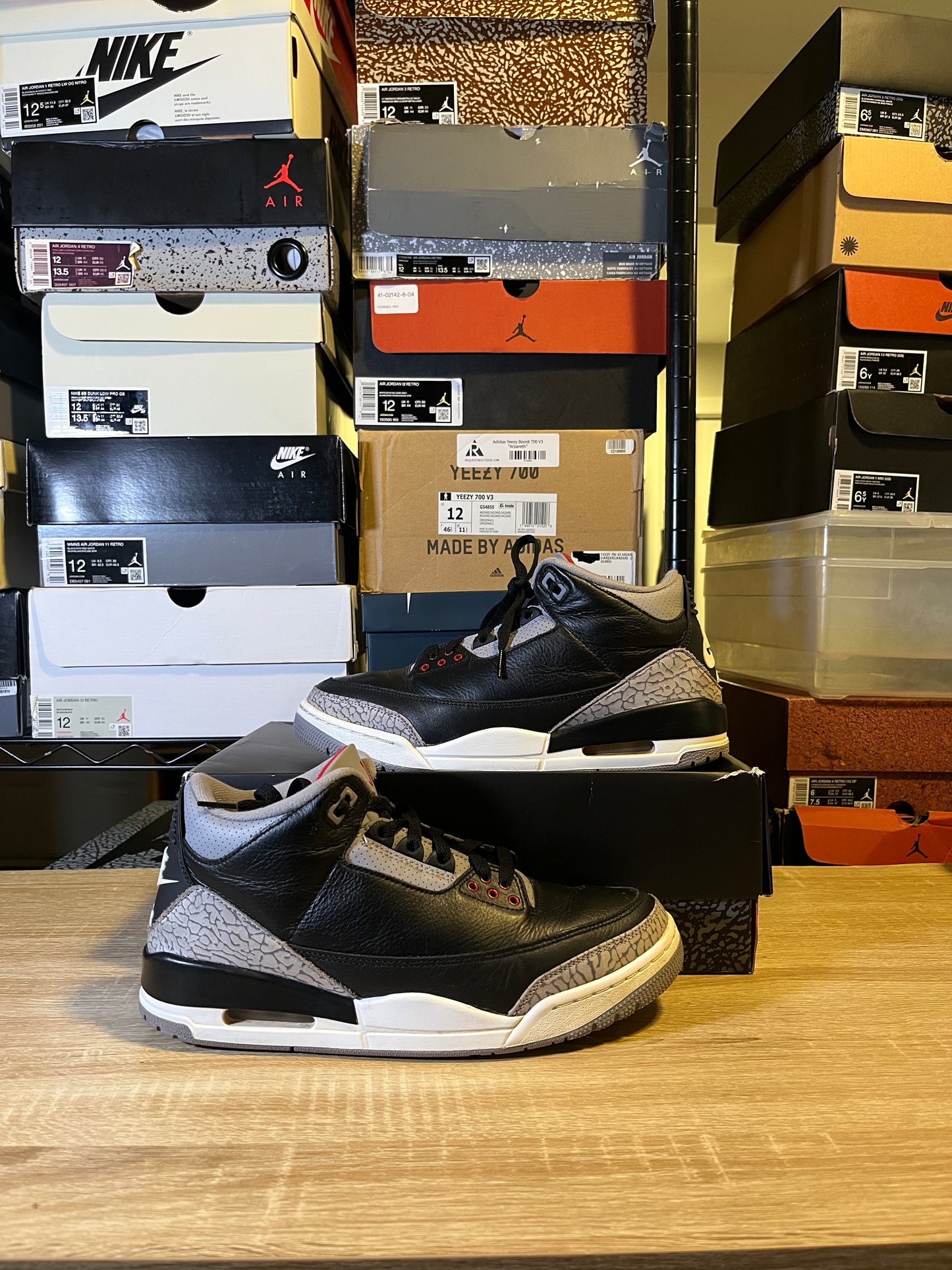 Size 9.5 - AJ 3 Black Cement