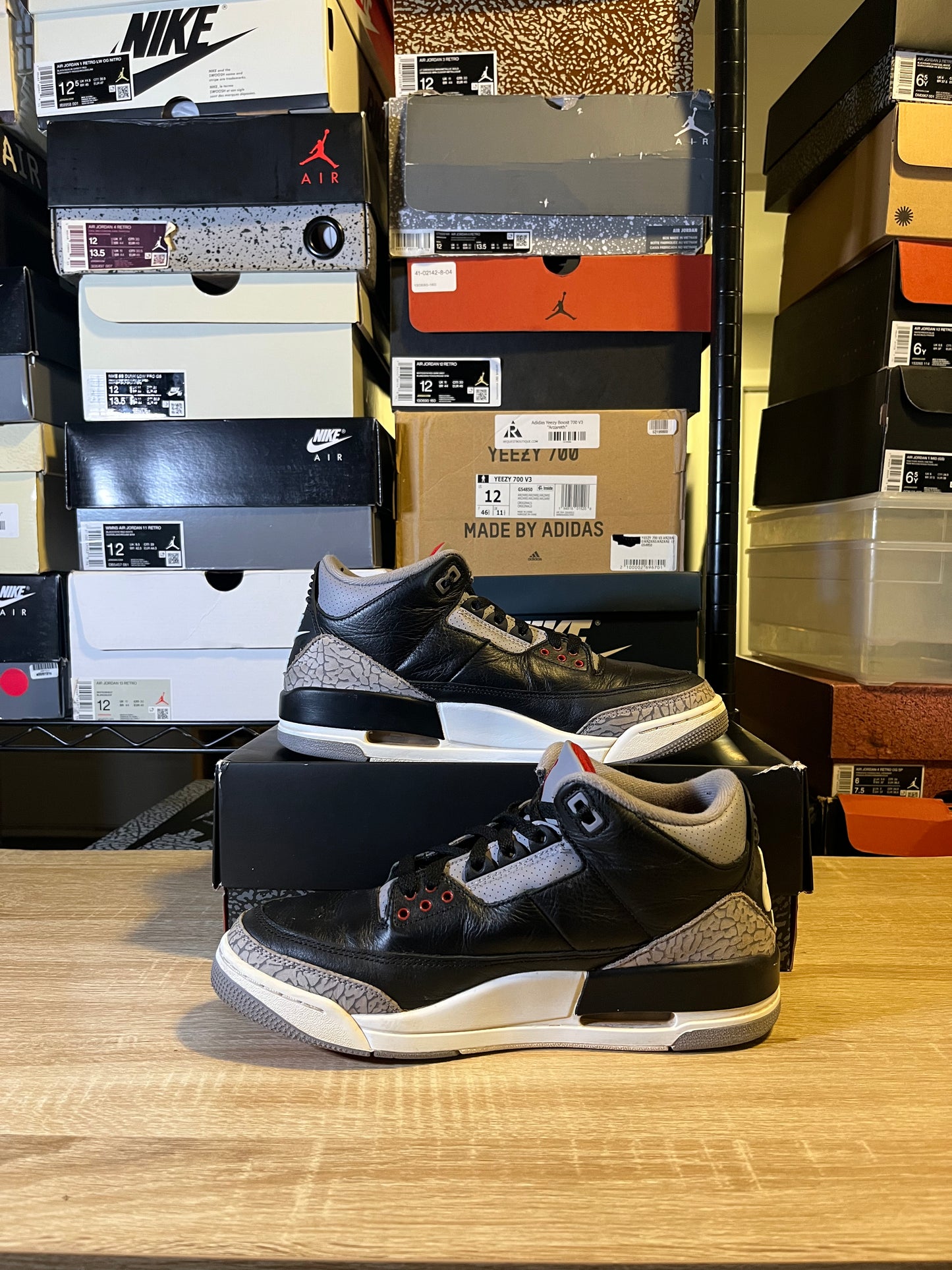 Size 9.5 - AJ 3 Black Cement
