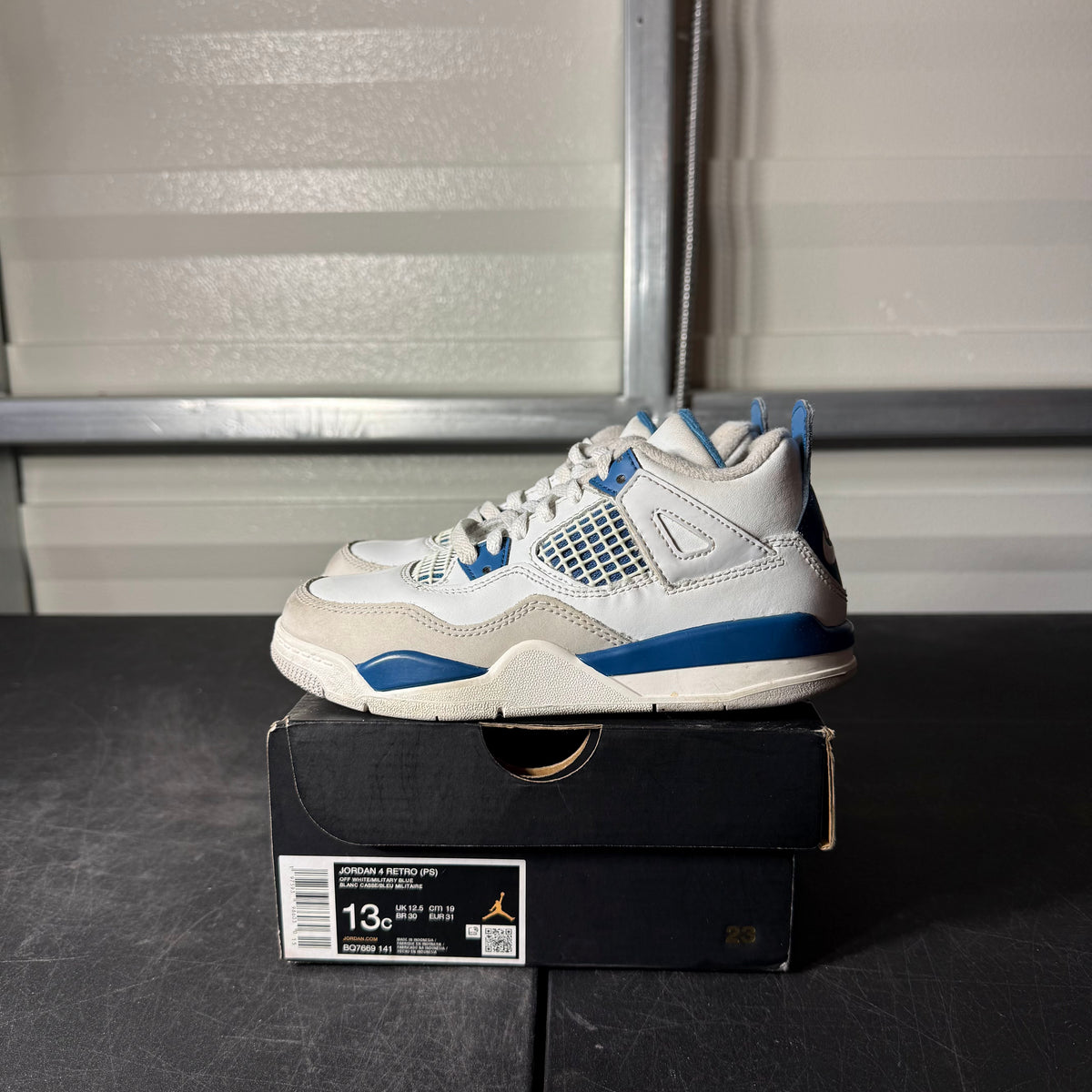 Size 13C - AJ 4 Military Blue