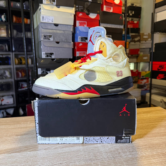 Size 12 - AJ 5 SP x Off-White Mid Sail