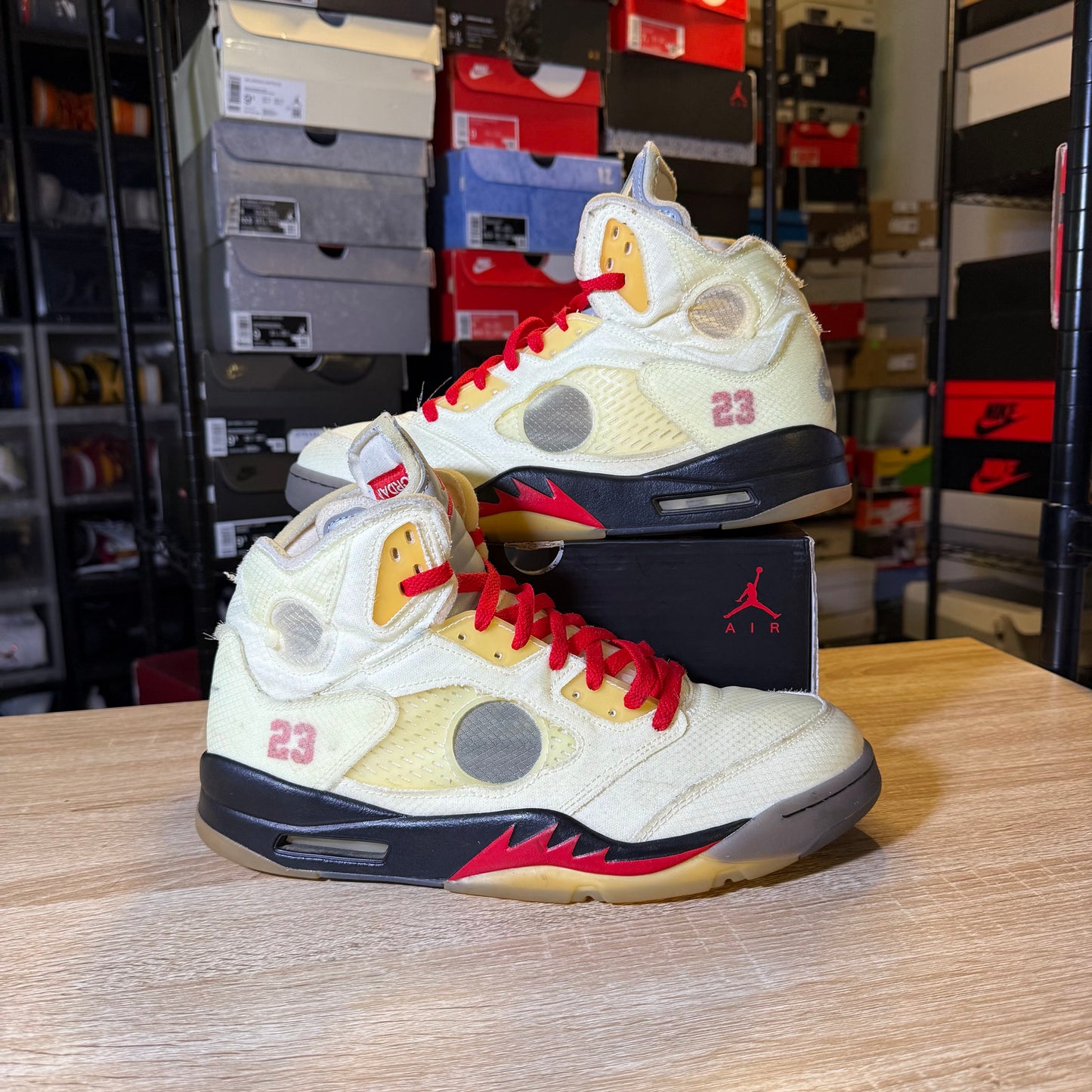 Size 12 - AJ 5 SP x Off-White Mid Sail