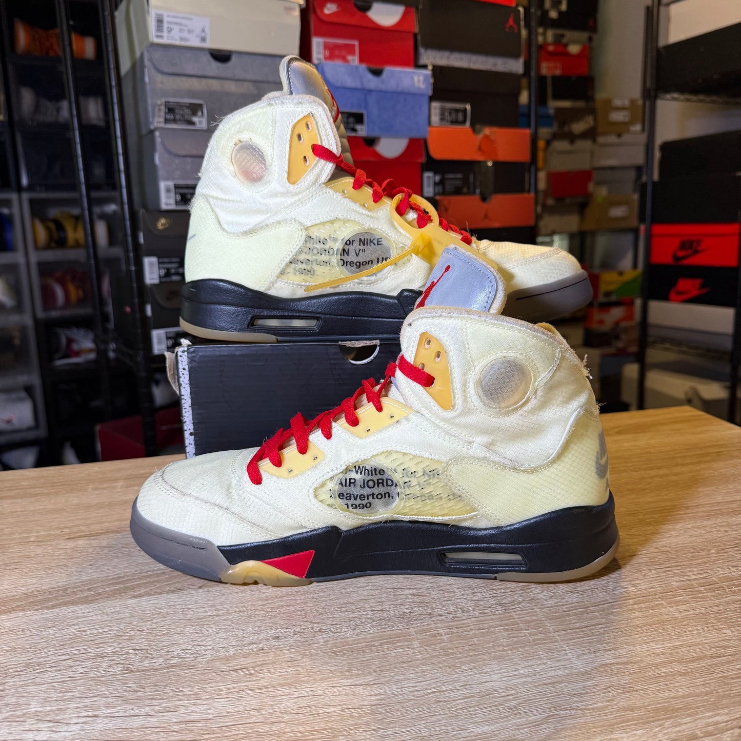Size 12 - AJ 5 SP x Off-White Mid Sail