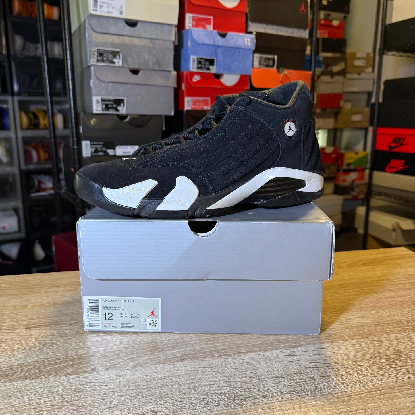 Size 12 - AJ 14 Retro Black White